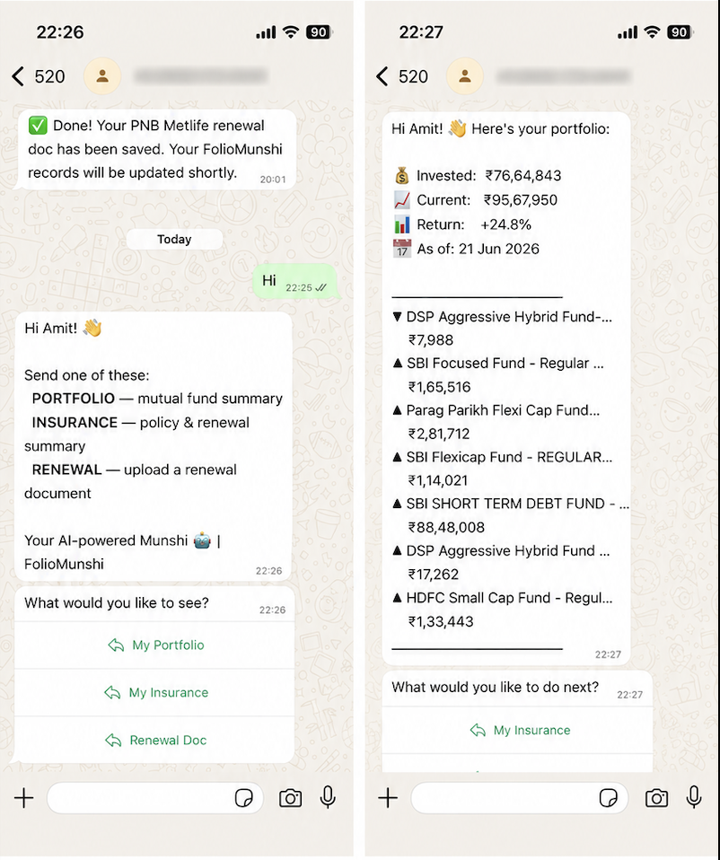 FolioMunshi WhatsApp Portfolio Bot